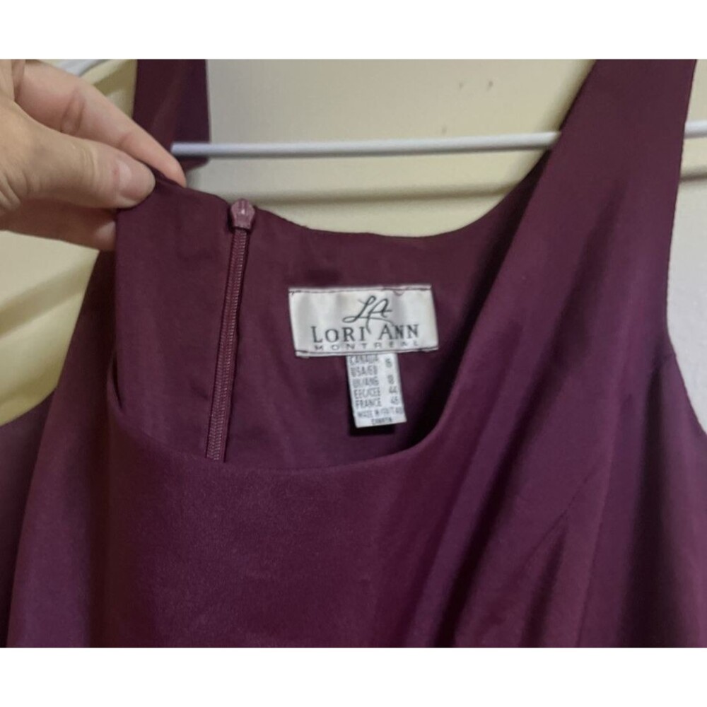 Lori Ann Montreal Formal Dress Long Maxi Burgundy Women's SIze 16 A Line - Picture 4 of 9